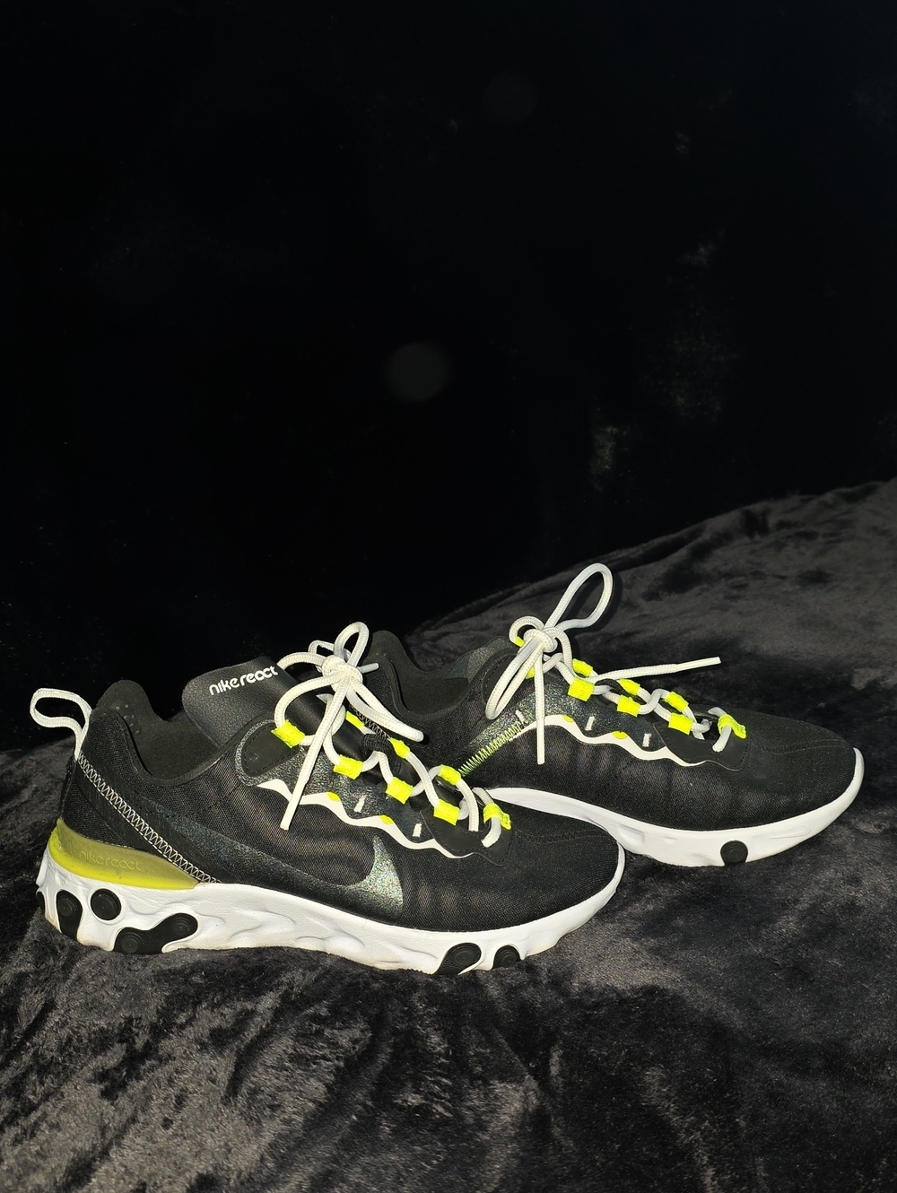 Nike React Nike Black Sneakers with Neon Yellow Accents